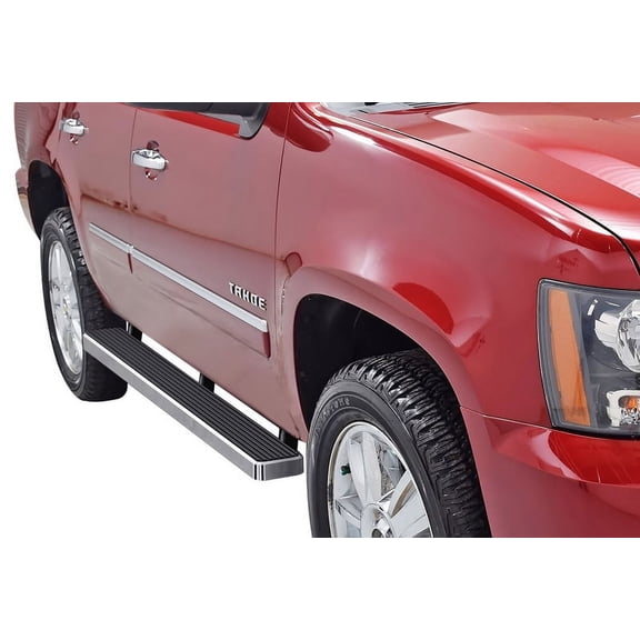 2000-2019 Chevy Tahoe (Excl. 04-07 "Z71" and any model with lower body cladding) 2000-2019 GMC Yukon 1500 (Excl. Yukon XL or Z71 or Denali model) Silver Finish iStep 5 Inch Door to Door sidestep