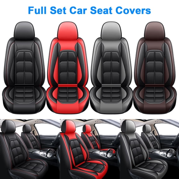 For 2000-2024 For Toyota Corolla Car Seat Covers 5-Seats, Premium Pu Leather Auto Cushion Protector, Front Rear Seat Full Set for Toyota Prius Echo Avalon Matrix Coffee