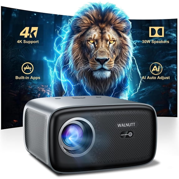 2000 ANSI/4K Supported/30W Dolby/Official AppsOS 2.0 Smart Projector with WiFi and Bluetooth, Portable Home Theater Movie Projector, AI Auto Focus & Keystone, 400'' Display Indoor/Outdoor Proyector