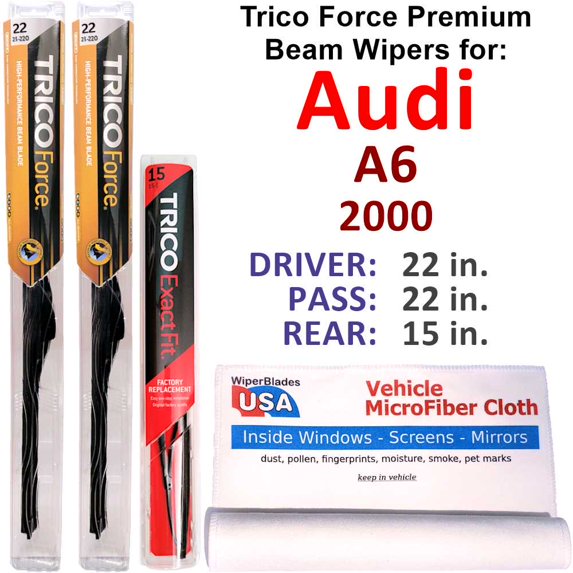 2000 Audi A6 Performance Beam Wipers (Set of 3) w/Rear Wiper
