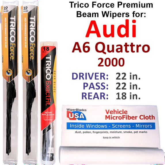 2000 Audi A6 Quattro Performance Beam Wipers (Set of 3) w/Rear Wiper