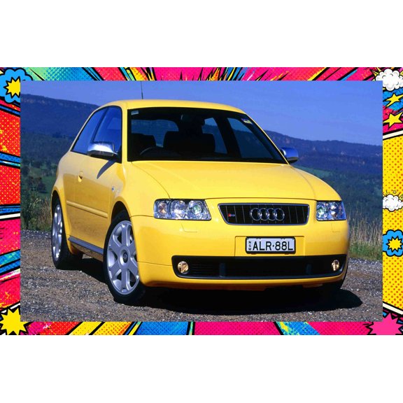 2000 Audi S3 AU - Pop Art Edition | 12x18 Inch Laminated Poster | Vibrant Colors & Stunning Detail Wall Art