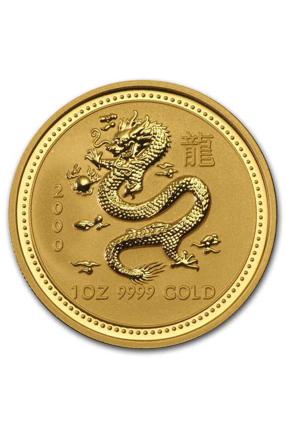 2000 Australia 1 oz Gold Lunar Dragon BU (Series I)