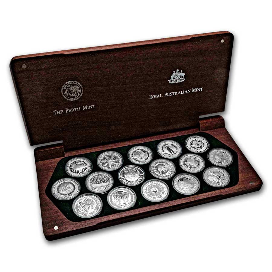2000 Australia 16-Coin Silver Sydney Olympics Proof Set w/Box&CoA