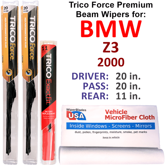2000 BMW Z3 Performance Beam Wipers (Set of 3) w/Rear Wiper