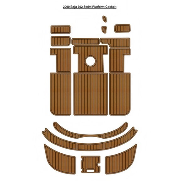 2000 Baja 302 Swim Platform Cockpit Pad Boat EVA Teak Deck Floor Mat