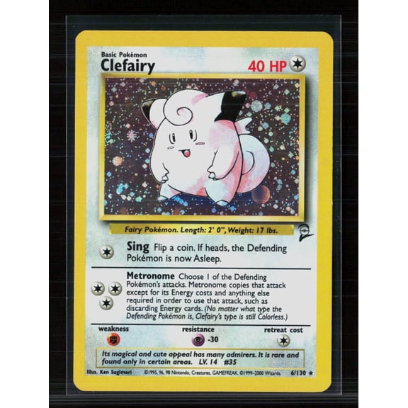 2000 Base Set 2 Clefairy Holo Rare English #6/130 Wizards of the Coast Trading Card