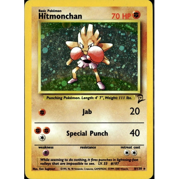2000 Base Set 2 Hitmonchan Holo Rare #8/130
