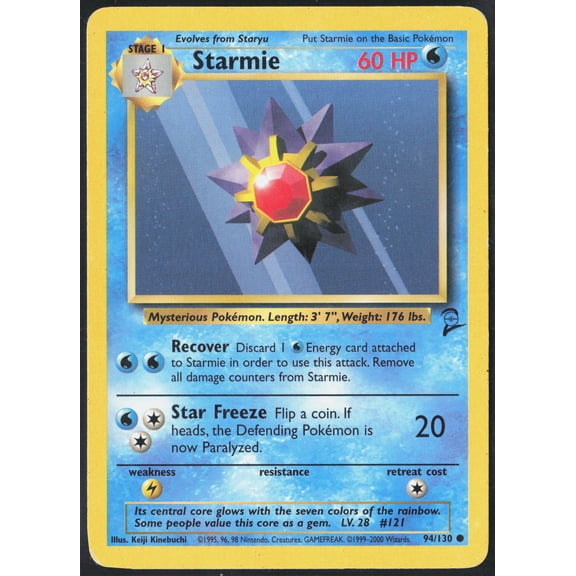 2000 Base Set 2 Starmie #94/130