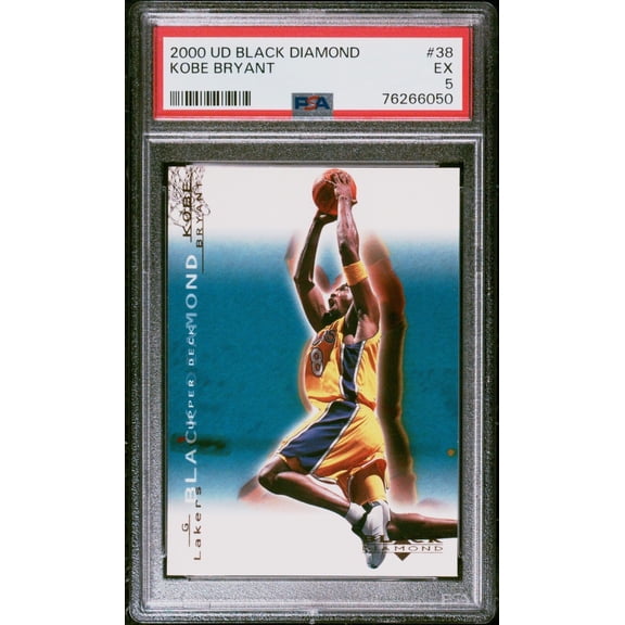 Graded 2000 Upper Deck Black Diamond Kobe Bryant #38 PSA 5 Los Angeles Lakers Basketball Card