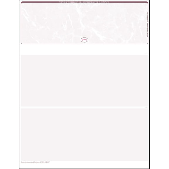 2000 Burgundy Marble Laser Check Stock, (Top Position) Blank Laser Checks, Top Laser Check, Bank Checks, Business Checks, or Personal Checks