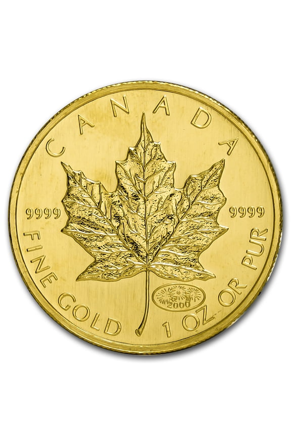 2000 Canada 1 oz Gold Maple Leaf Fireworks Privy BU