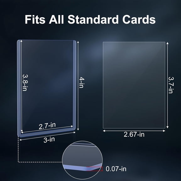 2000 Card Sleeves Top Loaders for Cards, 3"X4" Toploaders for Cards, Premium Baseball Card Protectors Hard Plastic for Sports and Game Cards