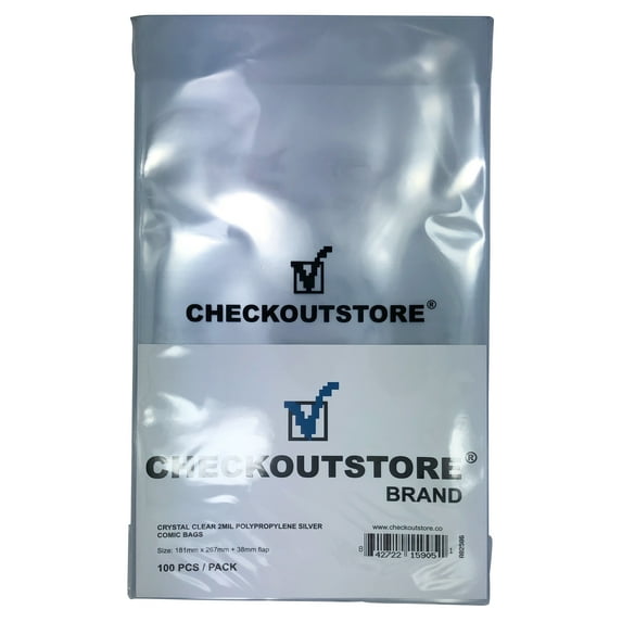 (2000) CheckOutStore Crystal Clear Silver Age Comic Book Bags (Non-sealable Flap)