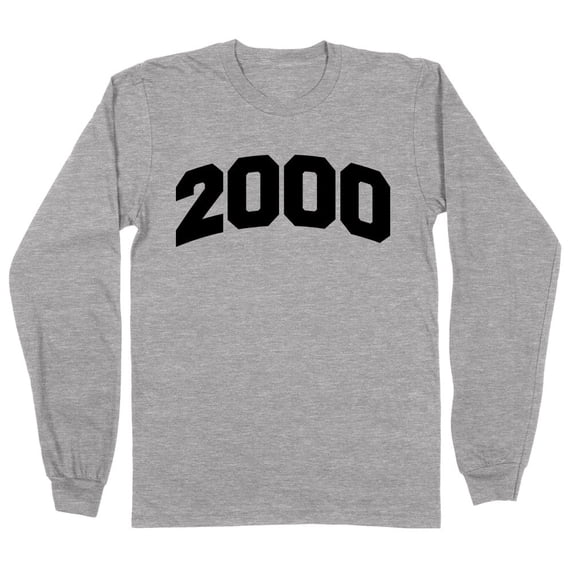 2000 College Style Long Sleeve Shirt Unisex 4X-Large Grey