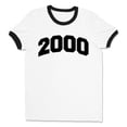 thumbnail image 1 of 2000 College Style Ringer Tee Shirt Unisex Large White/Black, 1 of 5