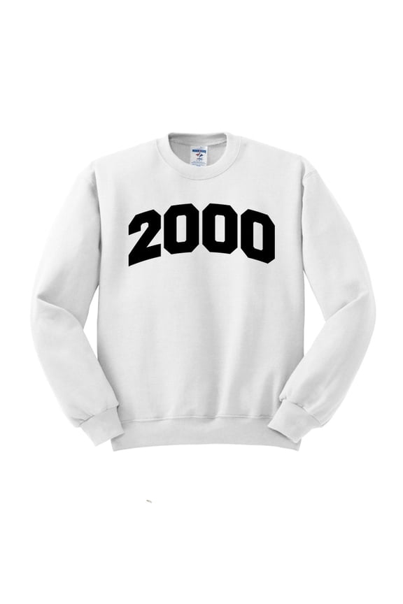 2000 College Style Sweatshirt Unisex Large White