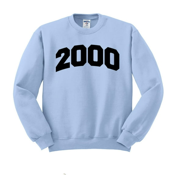 2000 College Style Sweatshirt Unisex Small Light Blue