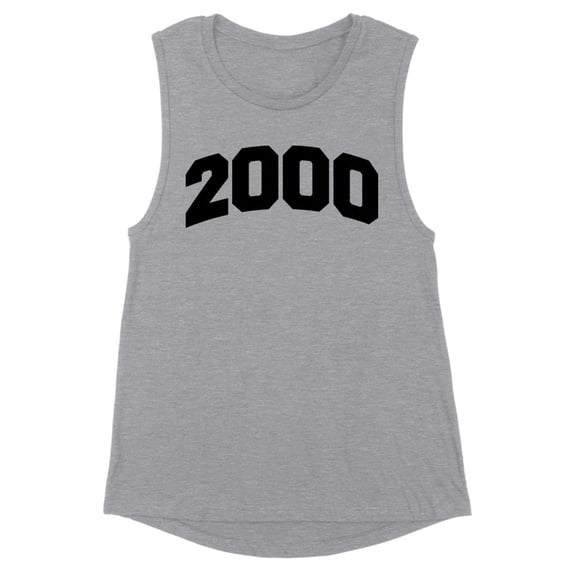 2000 College Style Women's Muscle Tank X-Large Heather Grey