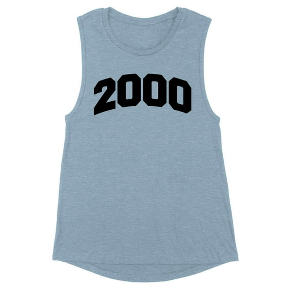 2000 College Style Women's Muscle Tank X-Small Stonewash Denim