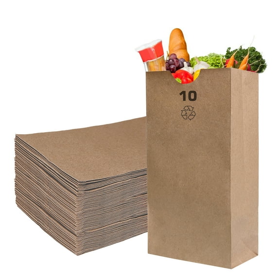 [2000 Count] Brown Kraft Paper Bag (10 lb) Small - Paper Lunch Bags, Small Snacks, Gift Bags, Grocery, Merchandise, Party Bags (6 5/16 x 4 3/16 x 13 3/8 in.) (10 Pound Capacity) by EcoQuality