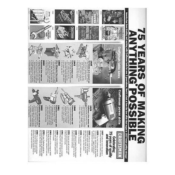 Instruction Manual ONLY for 2000 Craftsman Tool History Instructions REPRINT