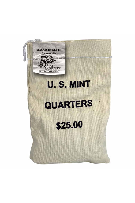 2000-D Massachusetts Statehood Quarter $25 Sealed Mint Bag BU