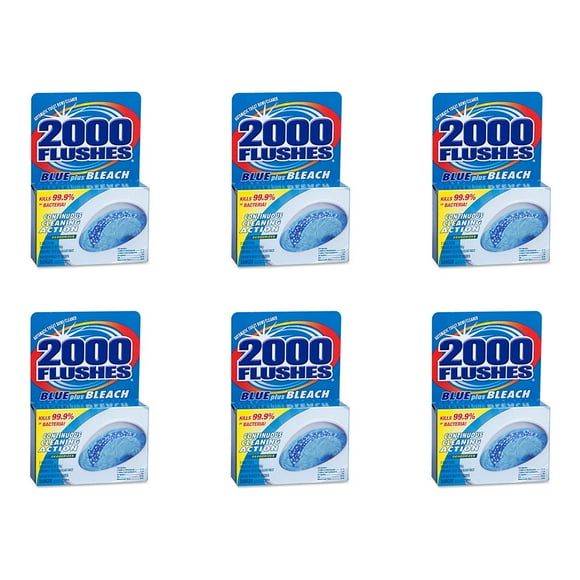 2000 Flushes Continuous Action Chlorine Toilet Bowl Cleaner with Bleach (6 Pack)