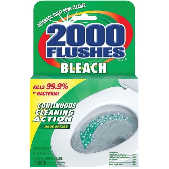 2000 Flushes Anti-Bacterial Bleach Automatic Toilet Bowl Cleaner, 35 GR