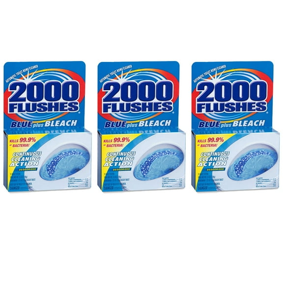 2000 Flushes Continuous Cleaning Action Toilet Bowl Cleaner with Bleach (3 Pack)