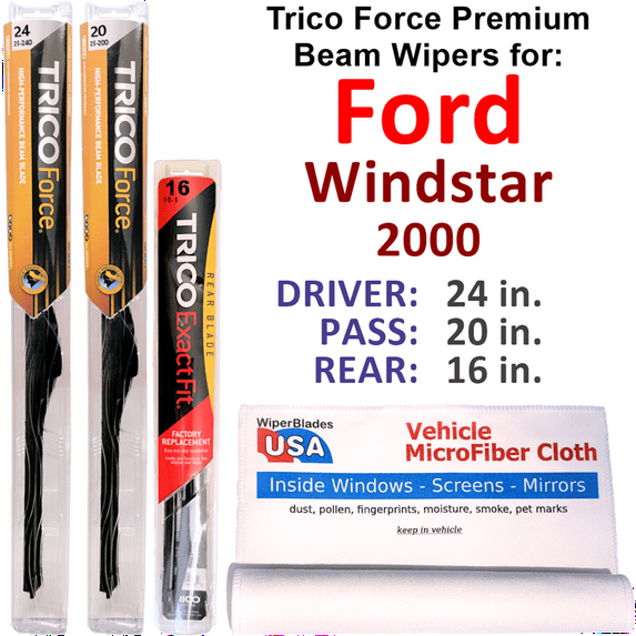 2000 Ford Windstar Performance Beam Wipers (Set of 3) w/Rear Wiper