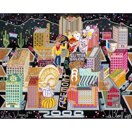 Josh Blaney Las Vegas Print 24x36 in., 2000 Fremont Street Married Collection Poster