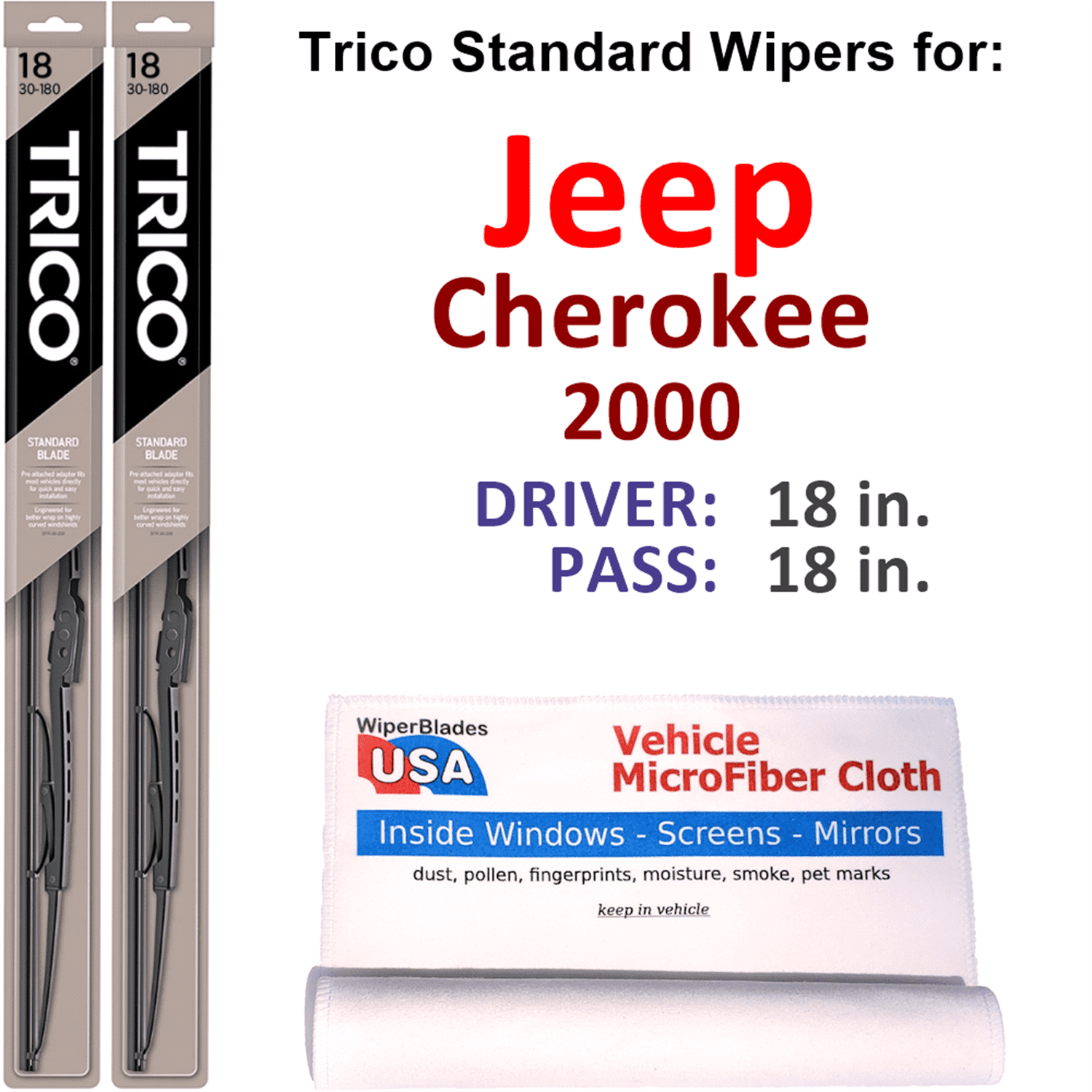 2000 Jeep Cherokee Wiper Blade Sizenull