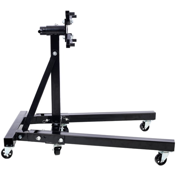 2000 LBS Capacity Folding Engine Stand with 360 Degree Adjustable Mounting Head, Motor Hoist Dolly Mover for Auto Repair Rebuild, Black