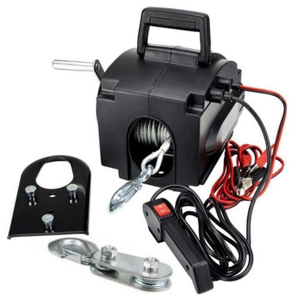 2000 LBS Portable Electric Winch 30FT Cable Boat Truck Trailer Remote Towing 12V