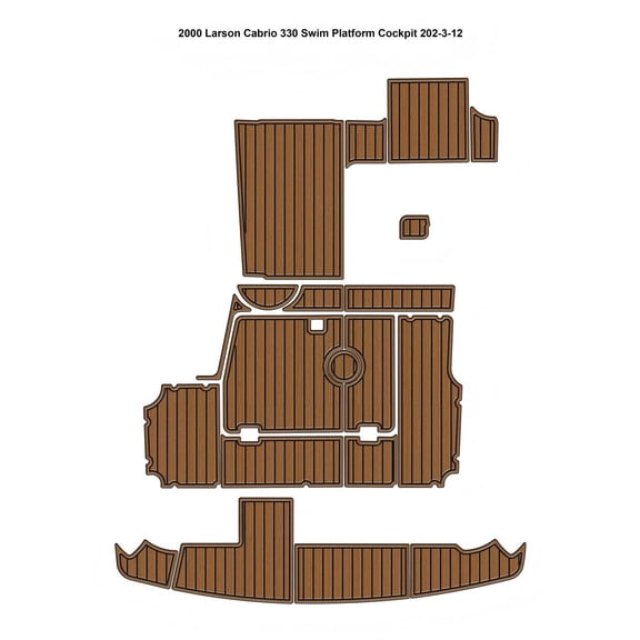 2000 Larson Cabrio 330 Swim Platform Cockpit Boat EVA Teak Deck Foam Floor Mat