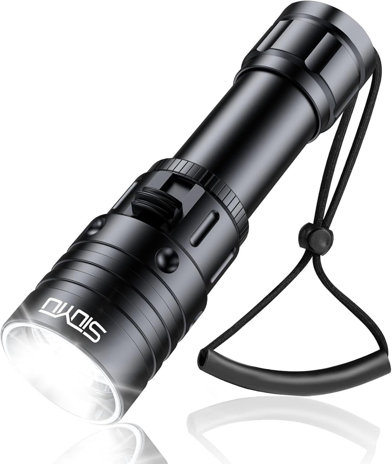 2000 Lumen Dive Light for Scuba Diving, 150 Meters Underwater Flashlight, Rechargeable Battery, White Light, Aluminum Alloy, Diving Flashlight with Push Switch