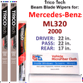 thumbnail image 1 of 2000 Mercedes-Benz ML320 Beam Blade Wipers (Set of 3) w/Rear Wiper, 1 of 3