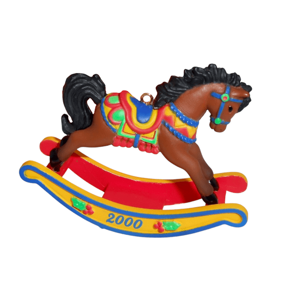2000 Old-Fashioned Fun (Rocking Horse) Carlton Cards Christmas Tree Ornament CXOR-138C