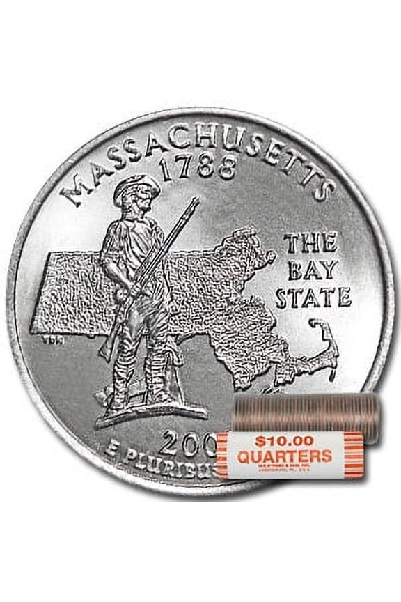2000-P Massachusetts Statehood Quarter 40-Coin Roll BU