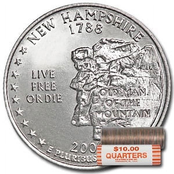 2000P New Hampshire Statehood Quarter 40Coin Roll BU