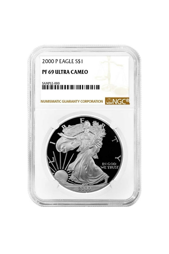 2000-P Proof $1 American Silver Eagle NGC PF69UC Brown Label
