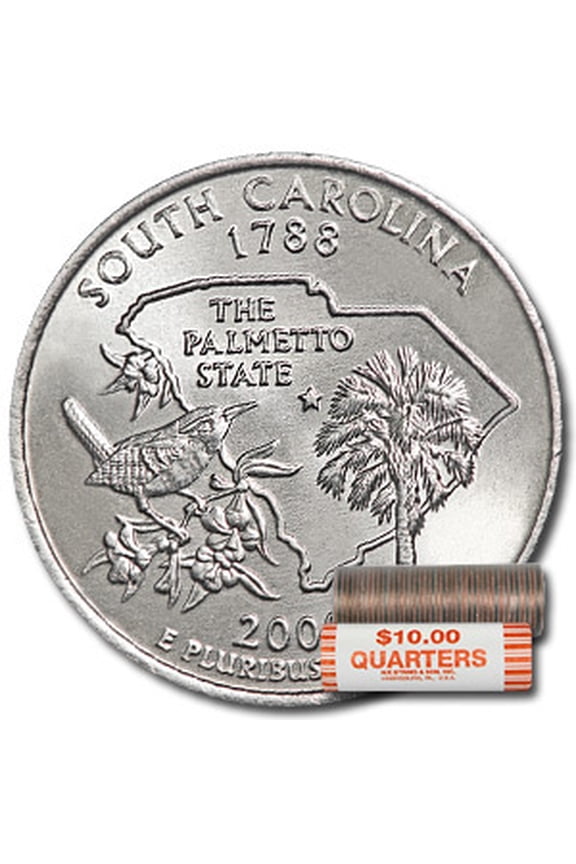 2000-P South Carolina Statehood Quarter 40-Coin Roll BU