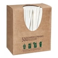 thumbnail image 1 of [2000 PACK] Disposable Paper Drinking Straws Unwrapped White 7.75 Inches - Compostable, Biodegradable, Earth Friendly Straws, Premium Unwrapped Paper Straws for Restaurants, Smoothie, Juice, Cocktail, 1 of 3