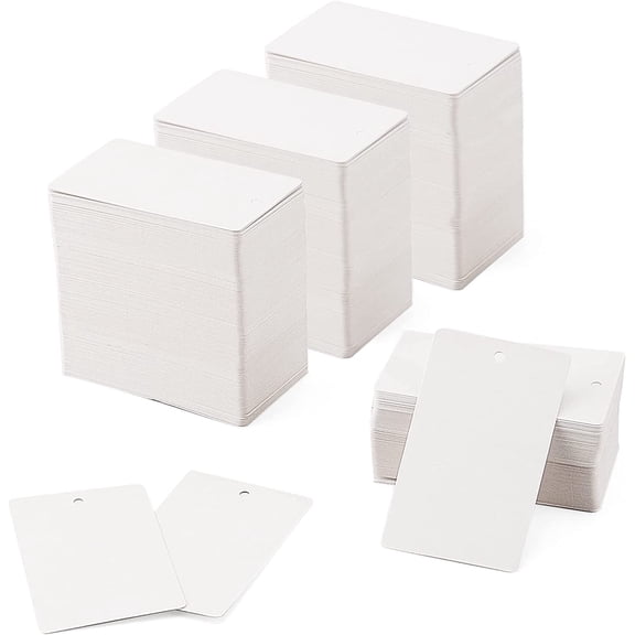 2000 PCS 1.7 x 2.9 Inch White Blank Merchandise Tags, Unstrung Label Hang Tags with Hole, Paper Price Tags Gift Tags for Pricing Gift Jewelry Clothing Yard Sale Retail Supplies