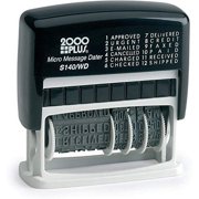 2000 PLUS 12-in-1 Self-Inking Date and Message Stamp, 1 1/16" x 5/32" Impression, Black Ink (011090)