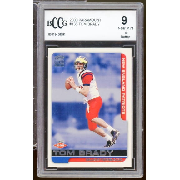 2000 Pacific Paramount #138 Tom Brady Rookie Card BGS BCCG 9 Near Mint+