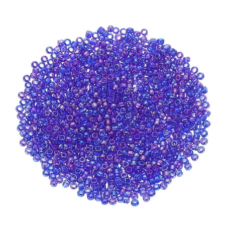 2000 Pack 1.5mm Glass Bugle Beads, Mini Loose Glass Spacer Bead for DIY Making, Dark Blue