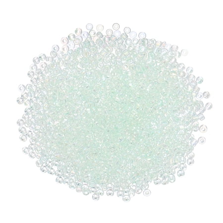 2000 Pack 1.5mm Glass Bugle Beads, Mini Loose Glass Spacer Bead for DIY Making, Mint Green