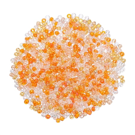 2000 Pack 1.5mm Glass Bugle Beads, Mini Loose Glass Spacer Bead for DIY Making, Mix Gold Yellow